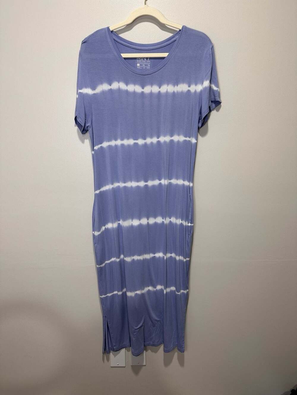 Marc New York Performance Short Sleeve Tie Dye Maxi Dress with Side Slits